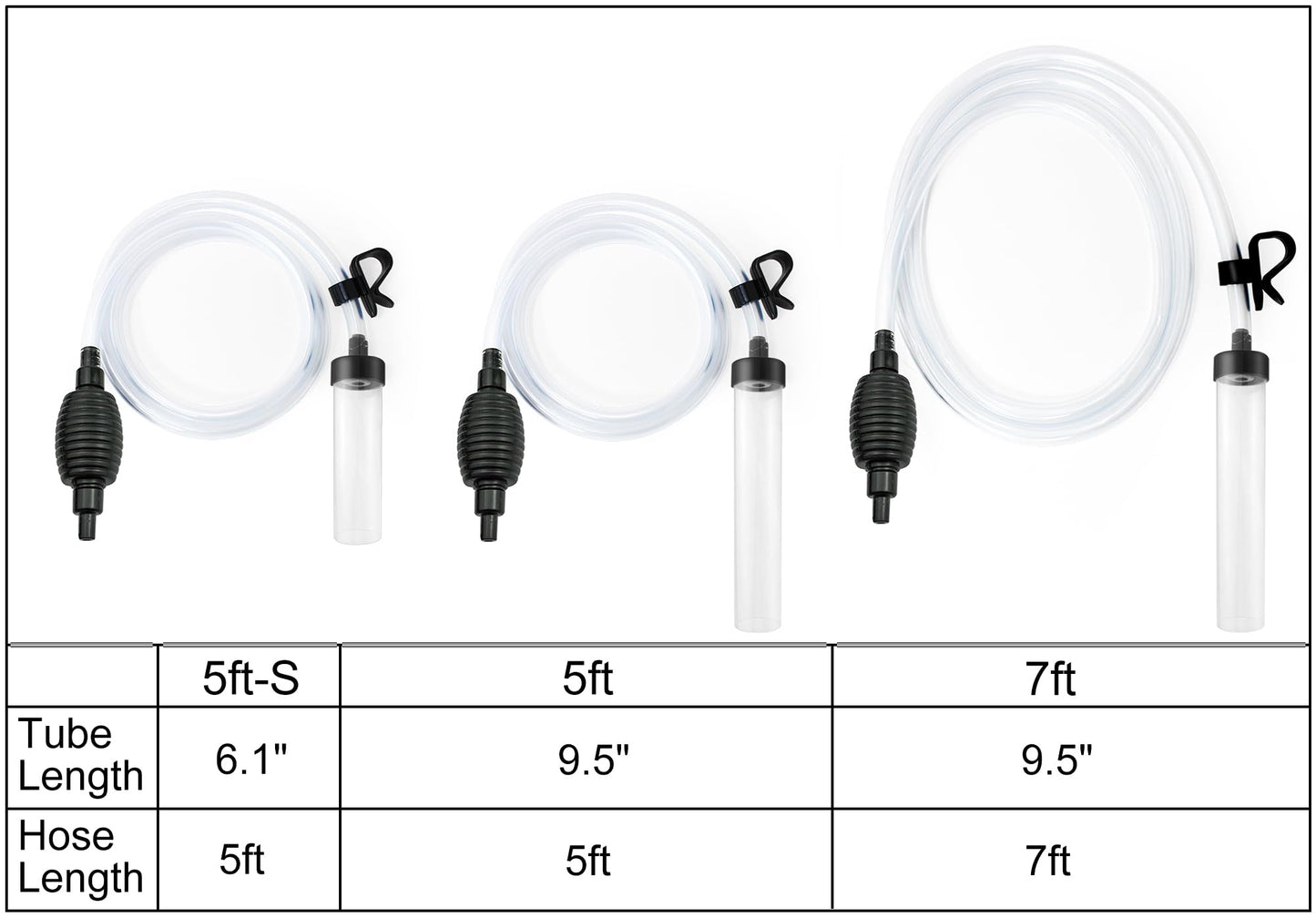 Laifoo 5ft Aquarium Siphon Vacuum Cleaner for Fish Tank Cleaning Gravel & Sand