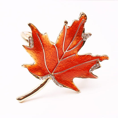 XIYAO Fall Leaf Napkin Rings Set of 6 Metal Maple Leaves Napkin Rings Holder, 6 Pcs Thanksgiving Table Napkin Holders,Fall Cloth Napkin Rings for Table Dinner Wedding Holiday