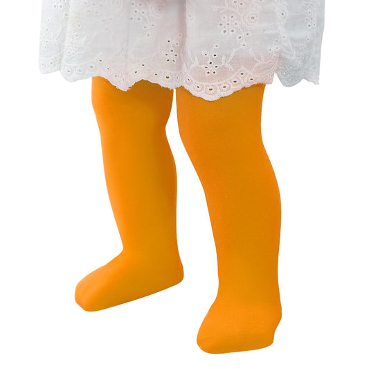 Zando Halloween Tights Orange Toddler Tight 18-24 Months - Ultra Soft Elastic Footed Girls Leggings for Halloween Dance Daily Party 1-2T