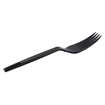 Laojbaba Plastic Fork Disposable Individually Packaged Forks Black 7-Inch Commercial Take Away Fork,Super Hard Mass Heavy Individually Wrapped Fork 100 PCS