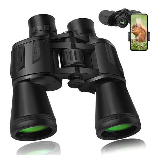 LANDVIEW 20x50 High Power Binoculars for Adults with Smartphone Adapter, HD Professional/Daily Waterproof Compact Binoculars for Bird Watching Hiking Concert Travel with BAK4 Prism FMC Lens, Black