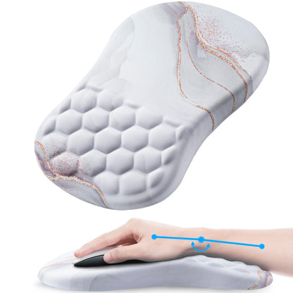 Laokiiy Mouse Pad Wrist Support, Ergonomic Mouse Pad with Wrist Rest, Comfortable Computer Mouse Pad for Laptop, Pain Relief Mousepad with Non-Slip PU Base White