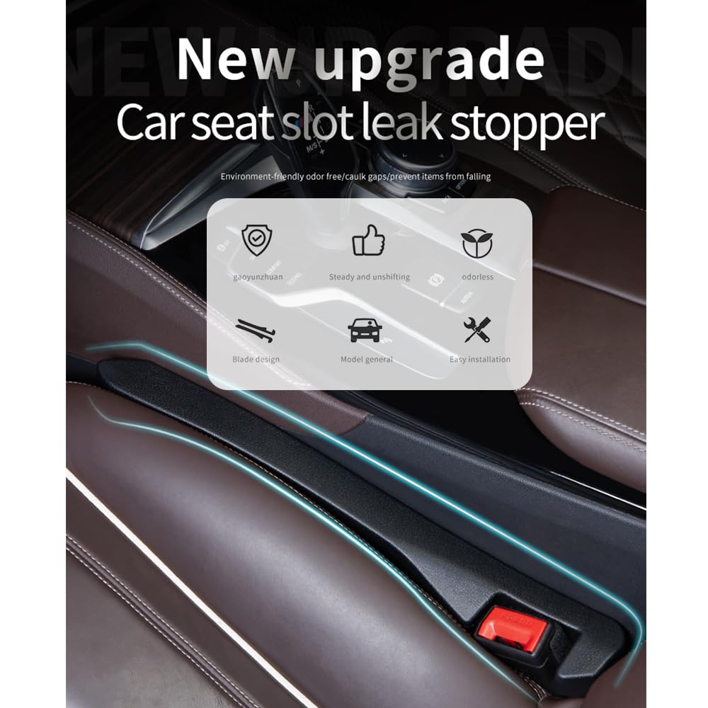 IHOTDER 2PCS Car Seat Gap Filler - Car Seat Gap Filler Organizer for Holding Phone,Key,Purse - Universal Car Gap Filler Fits Car Truck SUV Car Interior Accessories (Black/2PCS)…