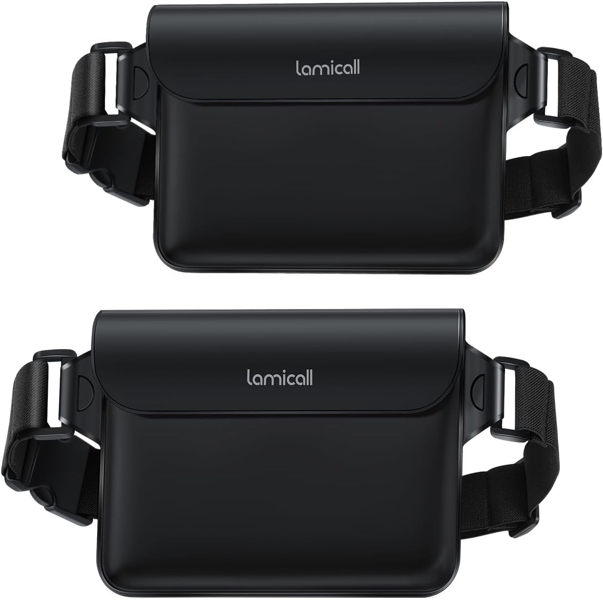 Lamicall [2Pack] Waterproof Fanny Packs, Dry Bag Pouch - [Elastic Waist Strap] Phone Waterproof Waist Pouch Dry Bag, Beach, Kayaking, Swimming, Cruise Essentials, 8.7” for iPhone 16 15 14 13 Pro Max