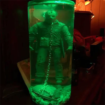 YTCPMHEA 2023 New Horror Movie Collector Action Figure Water Lamp Part 6 Lives Final Display, Collectibles Figures Dolls, Decorative Table Lamp Lights for Home Decor Halloween Unique Gifts