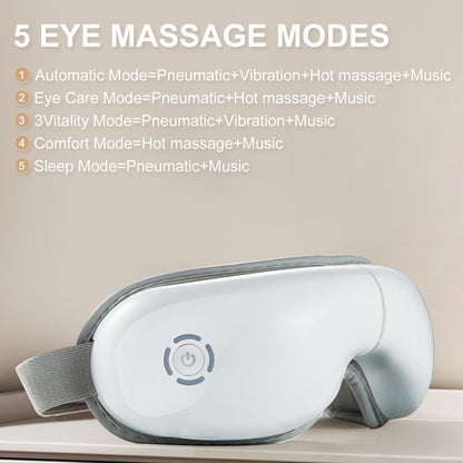 LAOBEN Eye Massager with Heat, Heated Eye Mask with Bluetooth Music, Massages Eye Muscles, Eye Care Gift with 5 Massage Modes and 180° Folding Design, Gifts for Friend, Mom and Dad