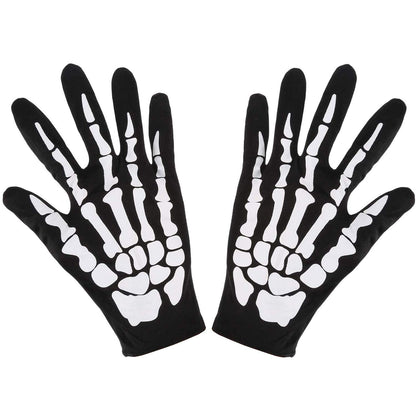 XUECHEN Halloween Skeleton Gloves,Unisex Skull Full Finger Gloves,for Costume Cosplay Men Women Accessories