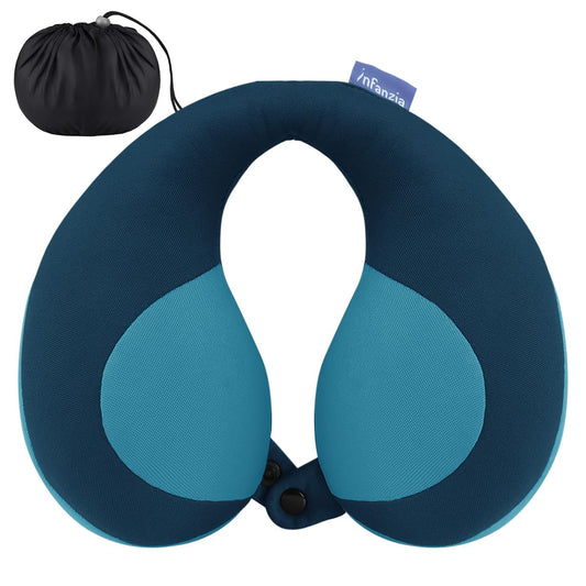 INFANZIA Chin Supporting Travel Neck Pillow, Comfortably Supports and Helps Support Head and Neck - Gifts for Toddler/Child/Kids, Blue