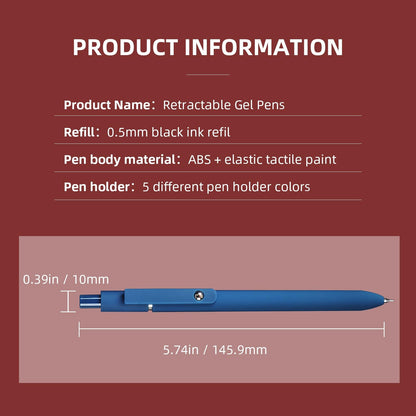 YOXMJDB Gel Pens, 5 Pcs 0.5mm Fine Point Smooth Writing Pens Cute Pens, High-End Series Black Ink Pens for Journaling Note Taking, School Office Supplies for Women Men (5 Pcs Vintage)