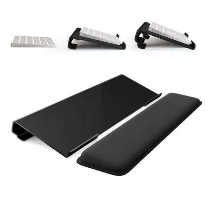 Laborio Computer Keyboard Stand for Desktop, 2-Level Height Adjustment Keyboard Wrist Rest, Non-Slip Key Board Riser Pad for Office, Gaming, and Home Desks