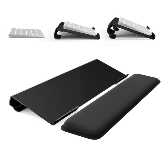 Laborio Computer Keyboard Stand for Desktop, 2-Level Height Adjustment Keyboard Wrist Rest, Non-Slip Key Board Riser Pad for Office, Gaming, and Home Desks