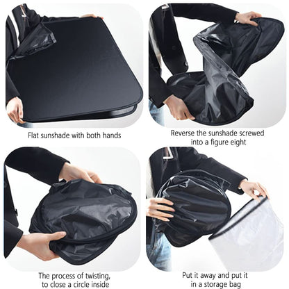 240T Thickened Automotive Glass Sunshade and Comes with Storage Bag,Keep Car Interior Cool,Universal Windshield Sun Shade Fit for Cars,Trucks,SUVs (L(57.08 * 31.5 inch))