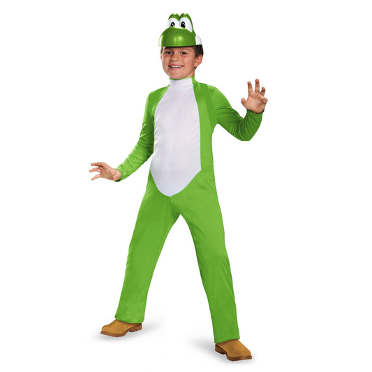 Yoshi Deluxe Costume, Official Nintendo Super Mario Costume, Kids Size Large (10-12)