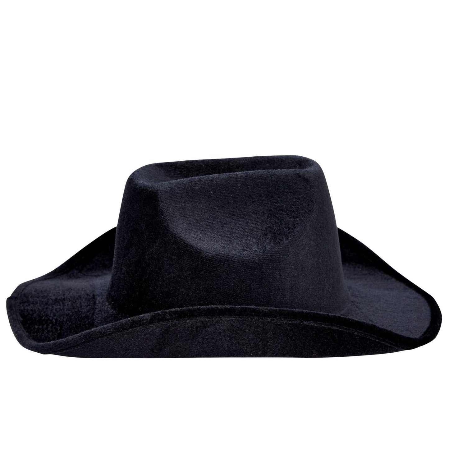 Zodaca 4-Piece Black Cowboy Hats - Adjustable Adult Size Velvet Felt - Costume & Party Favors for Men & Women - Birthday Cowboy Hat