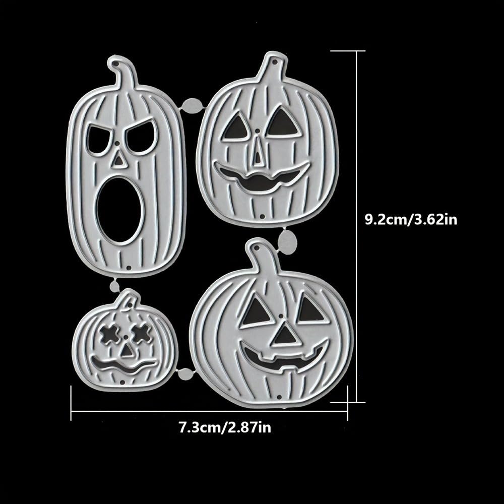 Lapoo Festivals Metal Cutting Die for Scrapbooking - Durable, Cut Stencils for DIY Scrapbook Photo Album Decorative Paper Card, Card Making Supplies (4-Piece Halloween Pumpkin Set 2.9 x 3.6 in)