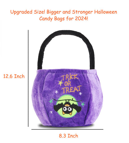 YIVEKO 2 Pieces Halloween Trick or Treat Bags for Kids Candy Gags Large Reusable Pumpkin Bags Tote Canvas Bag for Trick or Treating Party Favor Bags for Halloween