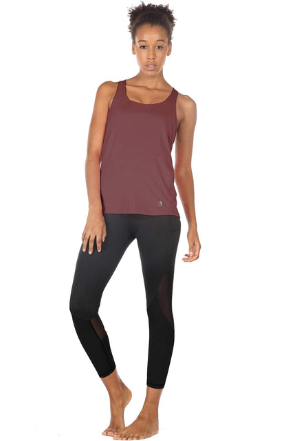 icyzone Yoga Tops Workouts Clothes Activewear Built in Bra Tank Tops for Women (XL, Mauve Orchid)