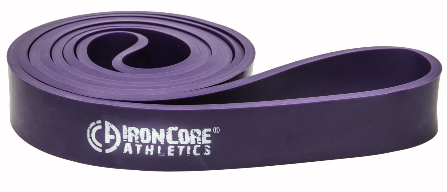 Iron Core Athletics Pull Up Assistance Bands - Commercial Gym Quality 41" Loop Exercise Pull-Up Bands - #4 Purple 1 1/8" Wide (40-80lb) - Single Band