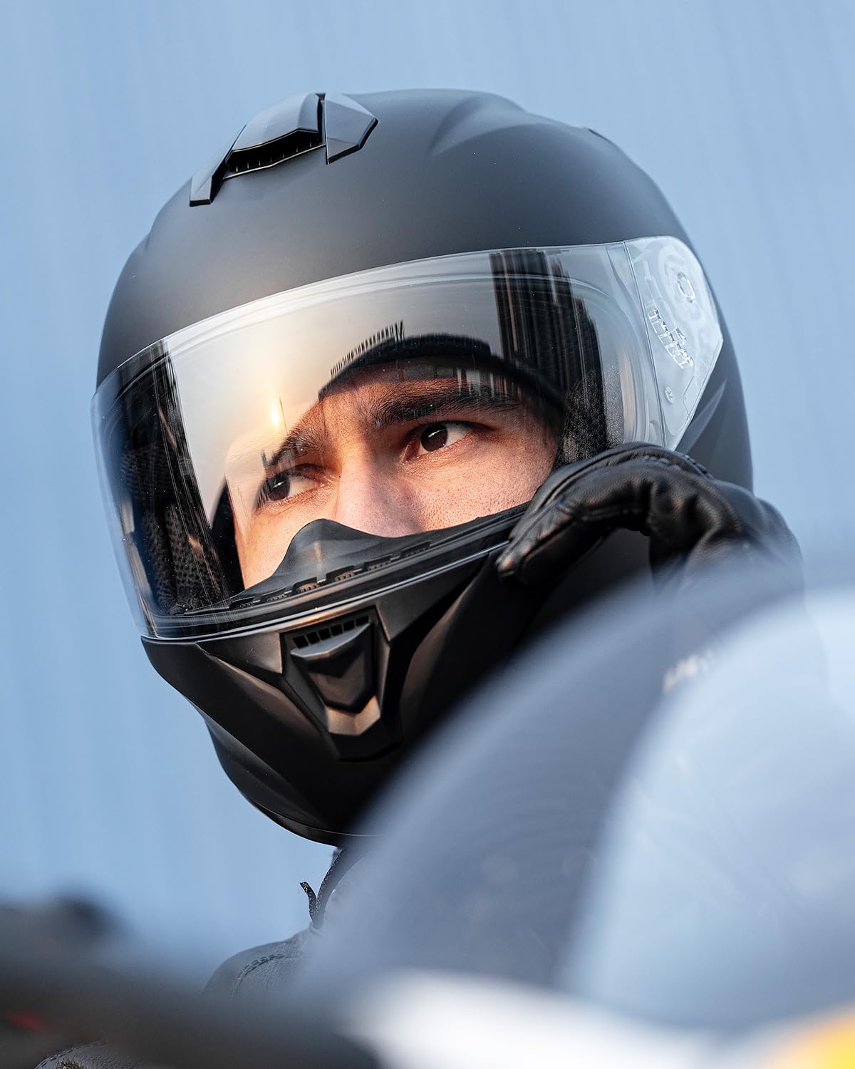 ILM Full Face Motorcycle Street Bike Helmet with Enlarged Air Vents, Free Replacement Visor for Men Women DOT Approved Model ST-06 (Matte Black, Medium)