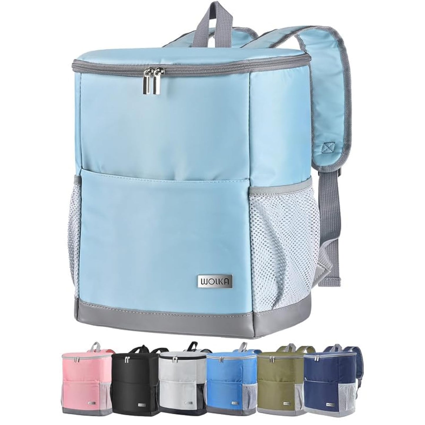 Insulated Cooler Backpack Outdoor - Leak Proof Backpack Cooler 30 Cans, Waterproof Lightweight Cooler Bag for 12h Hot/Cold Retention - Portable Soft Cooler for Travel, Camping, Beach-PowderBlue