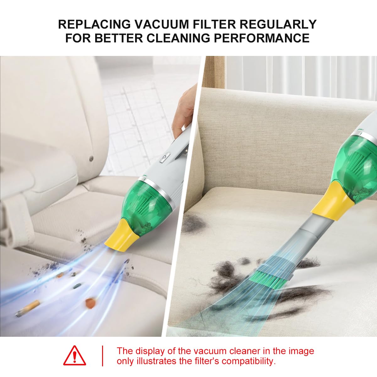 LANMU 4 Pack Replacement Filters Compatible with Duck Vacuum Cleaner As Seen On TV, Washable Duck Vac HEPA Filter Vacuum Parts