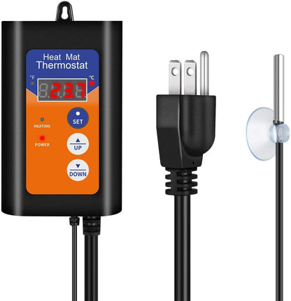 iPower Digital Heat Mat Thermostat Controller for Seed Germination, Reptiles and Brewing Breeding Incubation Greenhouse, 40-108°F, 8.3A 1000W