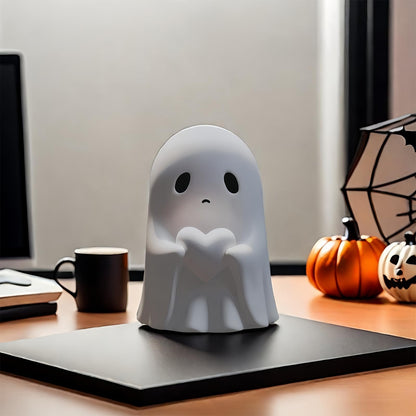 ZUZIF Halloween Ghost Figurine - Spooky Resin Statue, Cute Finger Ghost Ornaments, Perfect for Indoor & Porch Decor (C)