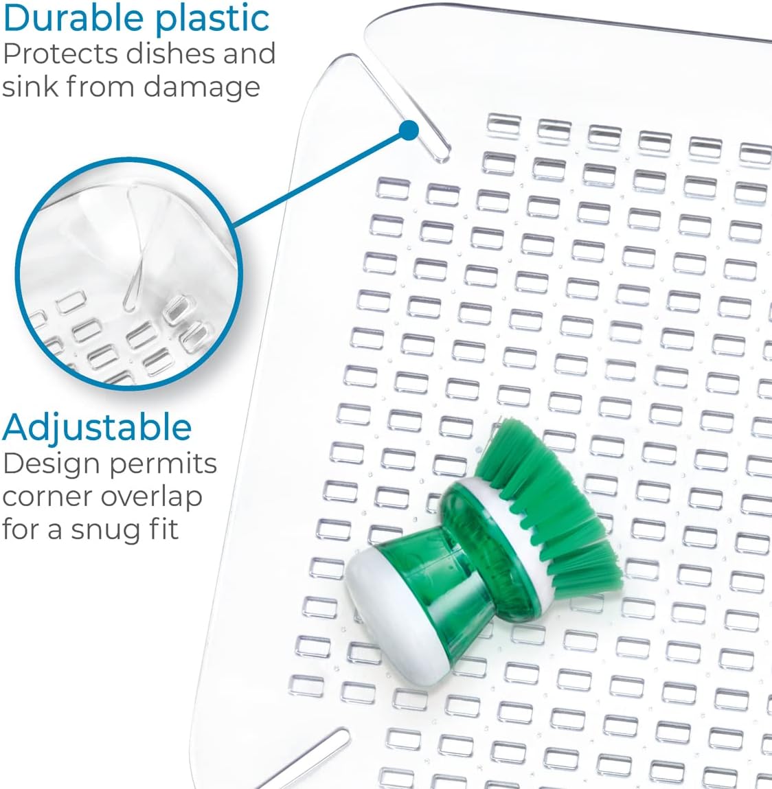 InterDesign Basic Sink Mat, Large Size, Clear