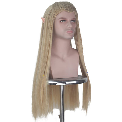Yan Dream Men Braids Prestyled Wigs Long Straight Elf Wig Ash Blonde Cosplay Costume Halloween Parties Anime Wig