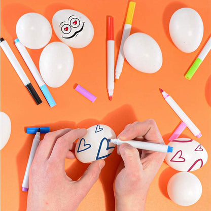 YTYKINOY 30pcs 2-3/8" Blank White Plastic DIY Easter Eggs