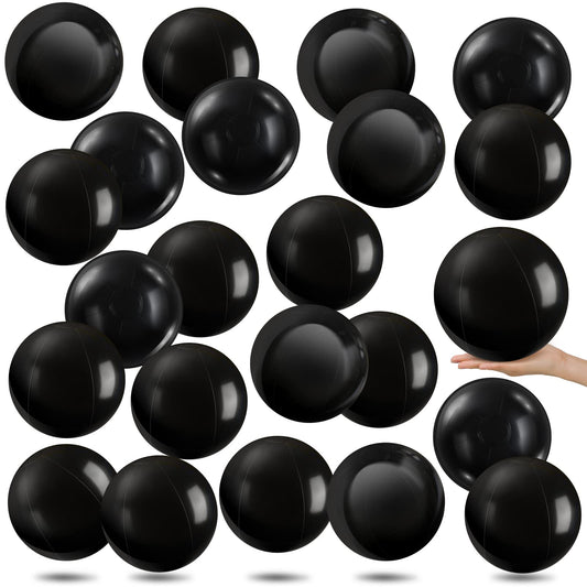 Yinder 24 Pieces Black Inflatable Ball 6 Inches Halloween Pool Floating Ball Halloween Party DIY Gothic Decorations for Holidays Water Games Party Supplies