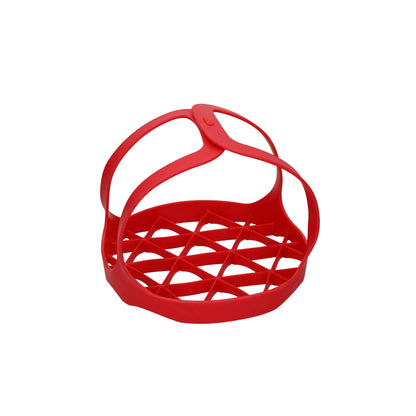 Instant Pot Official Silicone Bakeware Sling - Multi-Use, Heat-Resistant, BPA-Free, Compatible with 6-Quart and 8-Quart Cookers, Red - Ideal for Lifting, Roasting, and Healthier Cooking