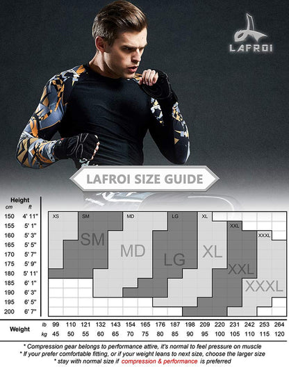 LAFROI Men's Long Sleeve UPF 50+ Baselayer Skins Performance Fit Compression Rash Guard-CLYYB Asym Dragon Size MD
