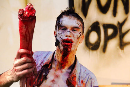 XONOR Halloween Human Arm Plastic Soft Hands Bloody Dead Body Parts Haunted Halloween Decorations, 2-Pieces (Left and Right)