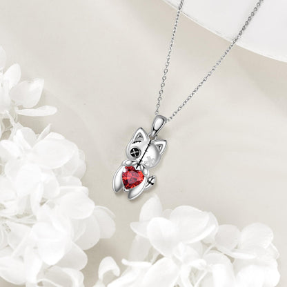 YFN Voodoo Cat Necklace Sterling Silver Gothic Pendant Witch Jewelry Witchy Gifts for Women