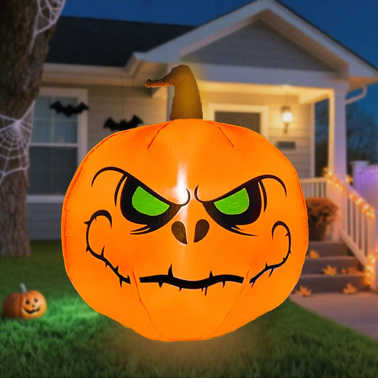 YOUBEMAGIC 4FT Halloween Inflatable Pumpkin with Build-in LED Lights, Blow up Halloween Inflatable Outdoor Indoor Decorations Large Party Yard Decoration