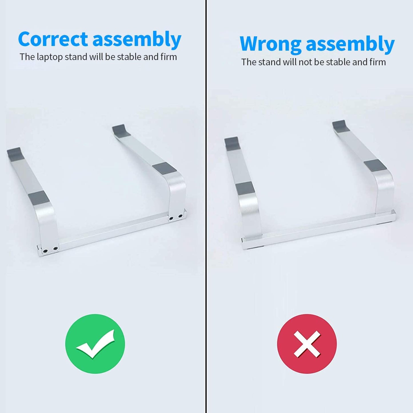 Laptop Stand for Desk，Stable Ergonomic Aluminum Computer Riser Cooling Stand for Mac MacBook Pro/ MacBook Pro Air,HP, Dell, More PC Notebook - 12 13 15 16.2 inch (Silver)