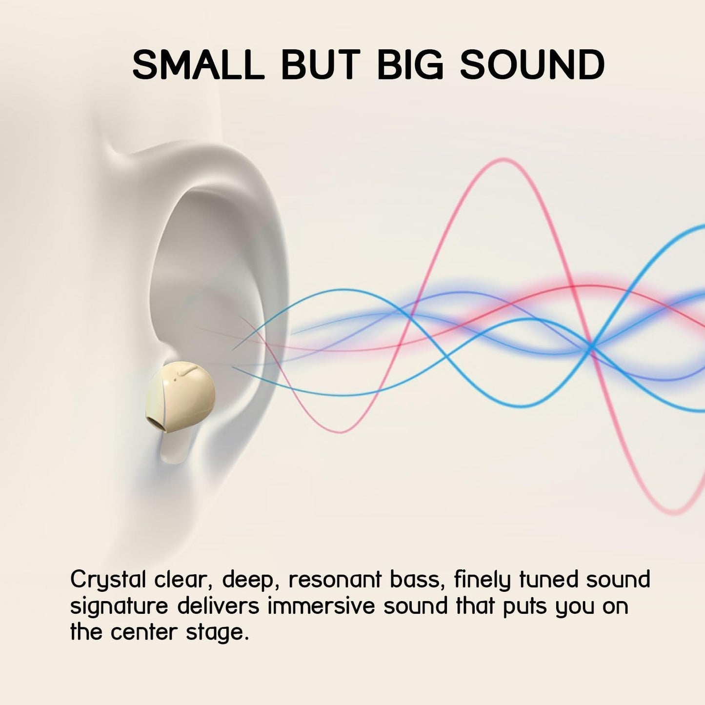 Invisible Earbuds Sleep Smallest Bluetooth Earbuds Mini Wireless Ear Buds Discreet Bluetooth Earpiece Tiny Hidden Small Ears Earbud for Work Headphones True Wireless Earpiece with Charging Case