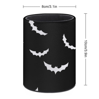 XUWU Halloween Bat Pen Holder Pencil Organizer Cute Pencil Cup Desk Decor Makeup Brush Holder PU Multifunctional Office Suppliesfor Home Classroom School