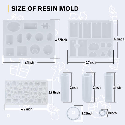 IGaiety Resin Jewelry Making Kit 240 Pcs Silicone Epoxy Resin Mold Keychain Starter Kit Bundle with Epoxy Molds and Pigments Tools for Beginners Adults Jewelry Earring Making