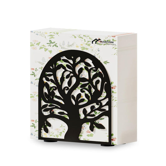 YAJIACLONE Tree of Life Black Metal Napkin Holder for Table,Napkin Holders for Paper Napkins with Sturdy & Quality Material, Cushioned Base, Unique Table Decor Gifts.