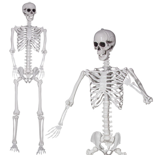 XONOR 7.8ft Halloween Giant Skeleton Posable Realistic Human Skeleton Bones with Movable Joints for Halloween Haunted House Indoor Outdoor Décor (7.8ft)