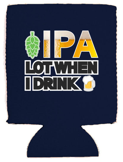 IPA Lot When I Drink Collapsible Can Coolie (1, Navy)