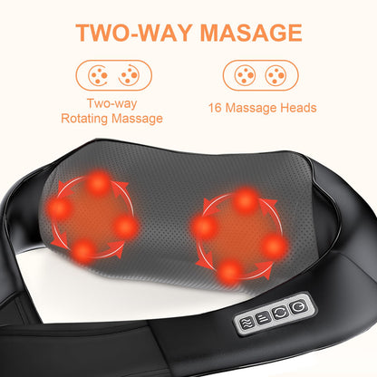 ifgoooo Neck Massager,Gifts for Women Men Mom Dad - Shiatsu Back and Neck Massager,Shoulder Massager Deep Tissue with Heat,Electric 4D Massage Pillow(NOT Cordless)