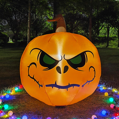 YOUBEMAGIC 4FT Halloween Inflatable Pumpkin with Build-in LED Lights, Blow up Halloween Inflatable Outdoor Indoor Decorations Large Party Yard Decoration