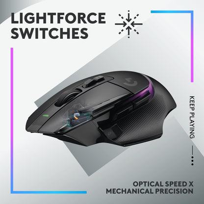 Logitech G502 X Plus Lightspeed Wireless RGB Gaming Mouse and G640 SE Large Cloth Gaming Mouse Pad (460 x 400 x 3 mm) - Black