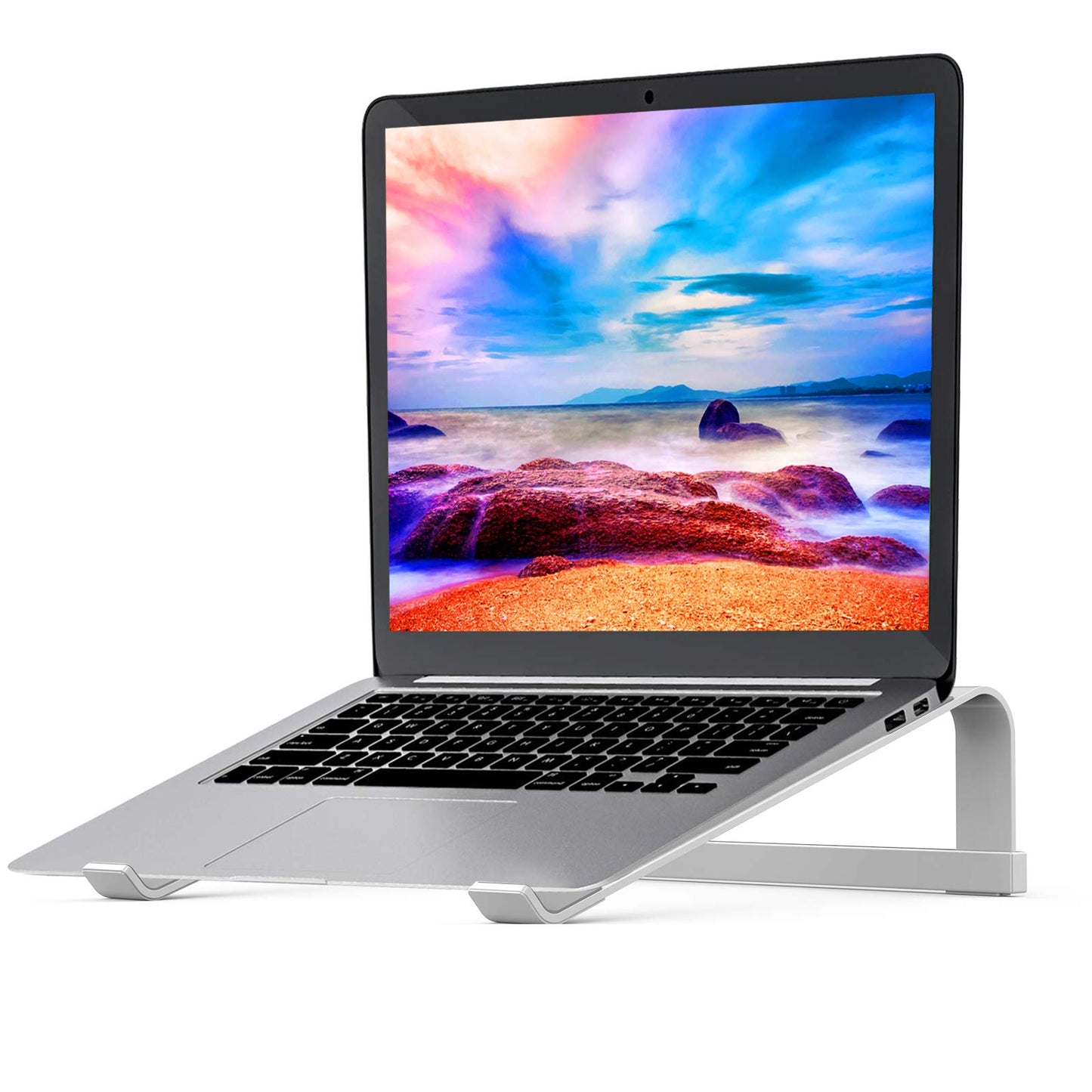 Laptop Stand for Desk，Stable Ergonomic Aluminum Computer Riser Cooling Stand for Mac MacBook Pro/ MacBook Pro Air,HP, Dell, More PC Notebook - 12 13 15 16.2 inch (Silver)