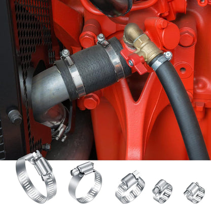 20Pcs Adjustable Stainless Steel Hose Clamps Assortment Kit, 1/4-2 in (6-51mm) Worm Gear Pipe, Fuel LineHeavy Duty for Plumbing, Washing Machine, Mechanical，Garden and Automotive Hose Connections