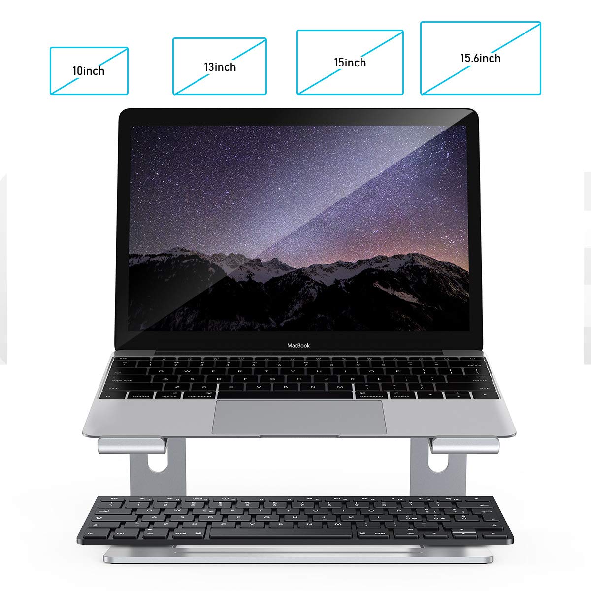 Laptop Stand for Desk, Detachable Laptop Riser Notebook Holder Stand Ergonomic Aluminum Laptop Mount Computer Stand, Compatible with MacBook Air Pro, Dell XPS, Lenovo More 10-18" Laptops