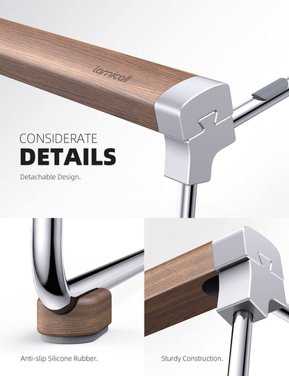 Lamicall Laptop Stand for Desk - Aluminum and Wooden Desktop Notebook Stand Holder, Ergonomic Laptop Holder for MacBook Air/Pro, Dell, Hp, Msi, Asus, Acer, Chromebook, Surface Pro and 10-16'' Laptop